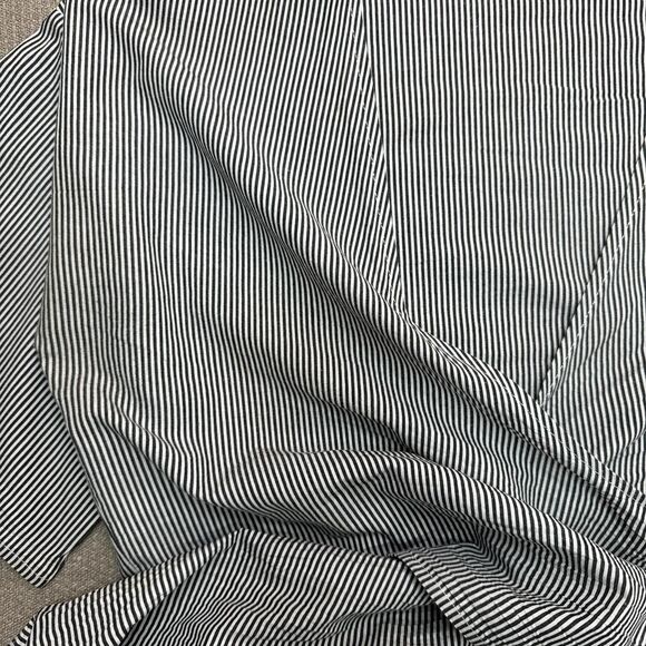 Black and White Striped Cotton Wrap Shirt - Picture 3 of 7